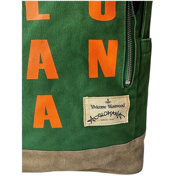 Vivienne Westwood Anglomania green canvas backpack - Picture 3 of 5